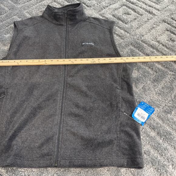 Columbia Vest Jacket Dark Gray Fleece Outdoors Hiking Lightweight Men’s L NEW - Picture 5 of 9